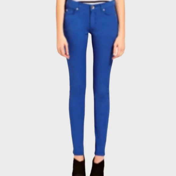 Topshop Jeans Topshop Moto Baxter Blue Low Rise Skinny Jeans